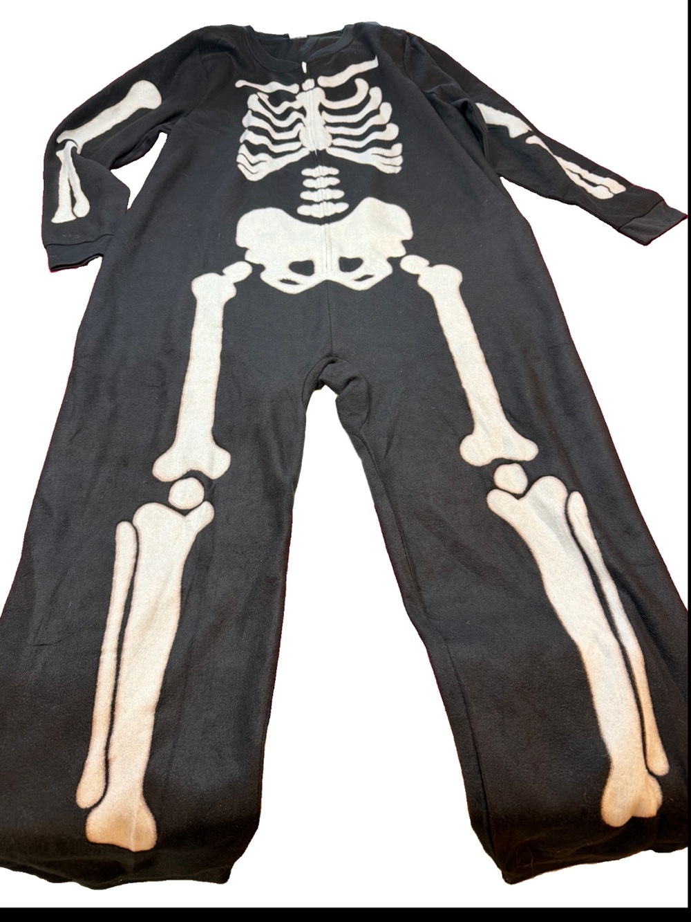 NEW Skeleton UNION SUIT BONES BLACK jumpsuit Fleece Pajama’s Men’s XL HALLOWEEN